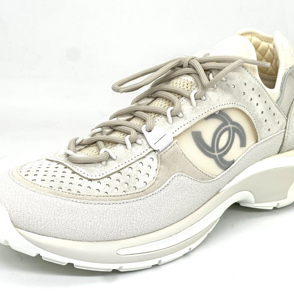 CHANEL 23S 2023 Suede Fabric Mesh CC Sport Sneakers Kicks Shoes Trainers - Picture 4 of 15